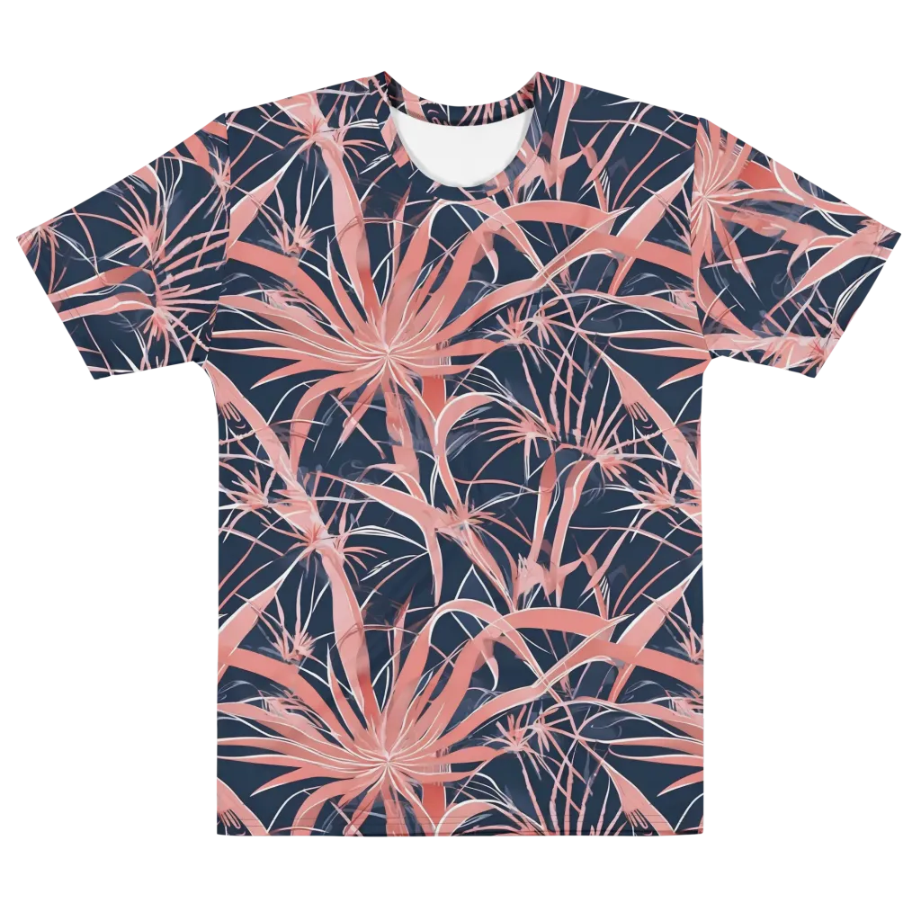 Coral Bloom Voltage on Men's Cotton Crew Neck T-Shirt — Front
