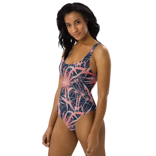 Coral Bloom Voltage on a One-Piece Swimsuit