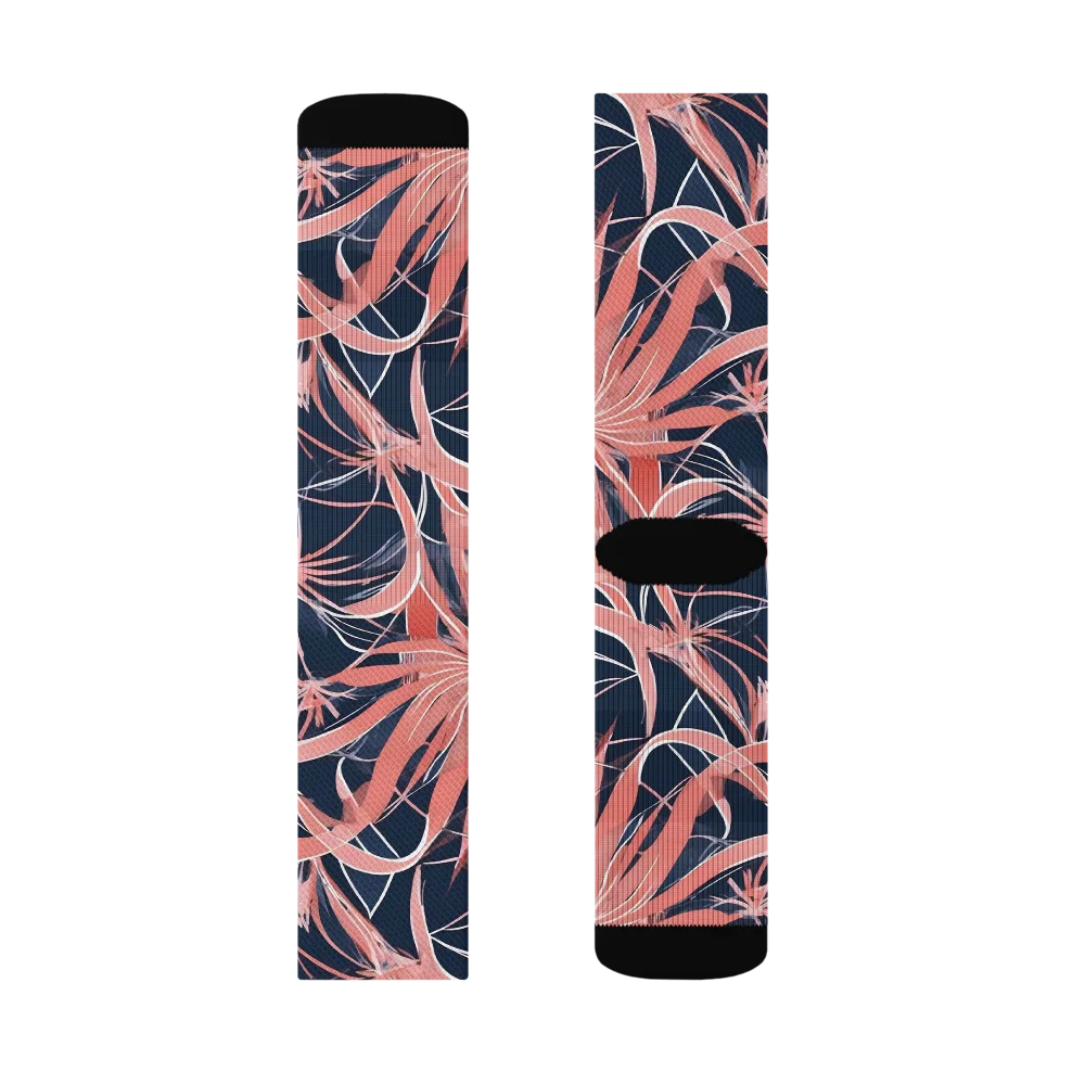 Coral Bloom Voltage on Socks — Right Sock