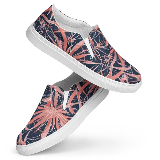 Coral Bloom Voltage on a Women's Slip-On Canvas Shoes