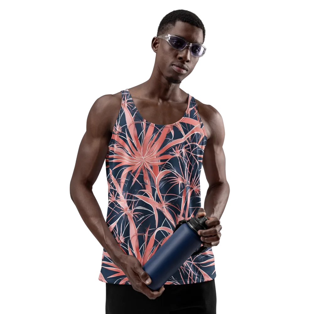 Coral Bloom Voltage on Men's Tank Top — Front