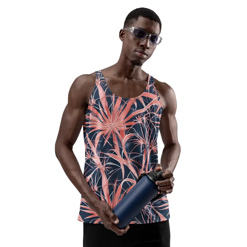 Coral Bloom Voltage on Men's Tank Top — Front