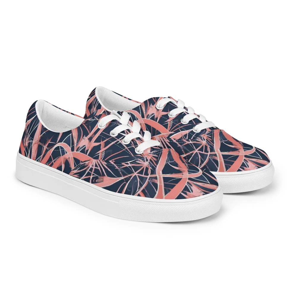 Coral Bloom Voltage on Men's Lace-Up Canvas Shoes — Right Front