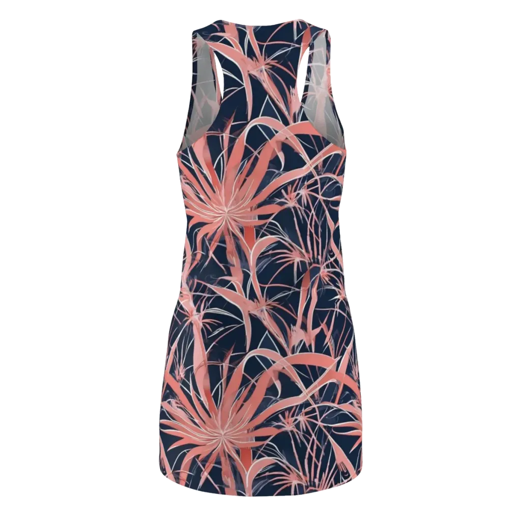 Coral Bloom Voltage on Racerback Dress — Back