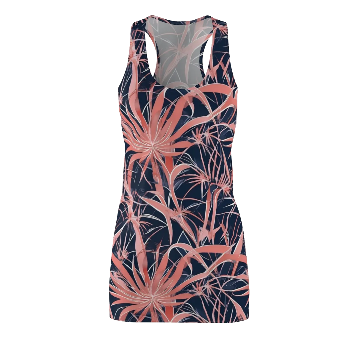 Coral Bloom Voltage on Racerback Dress — Front