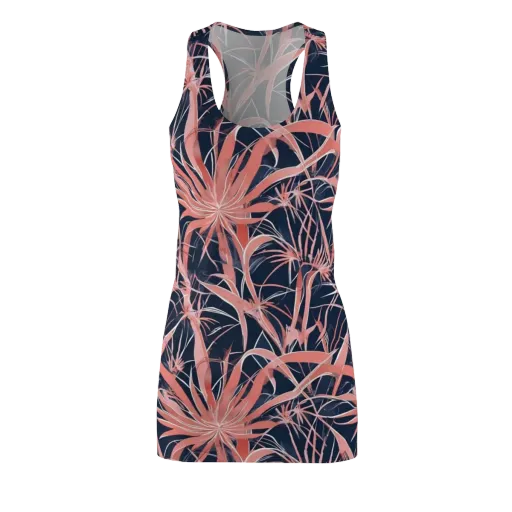Coral Bloom Voltage on a Racerback Dress