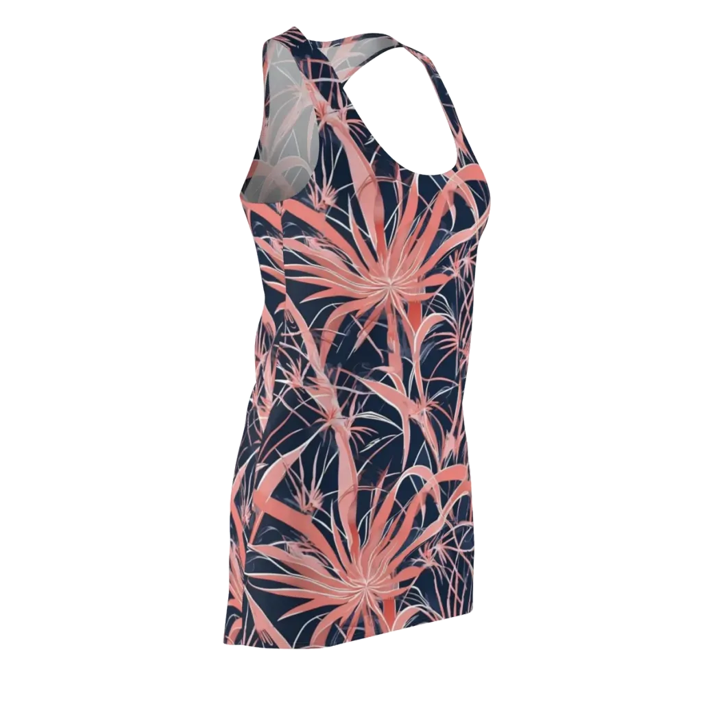 Coral Bloom Voltage on Racerback Dress — Front Side
