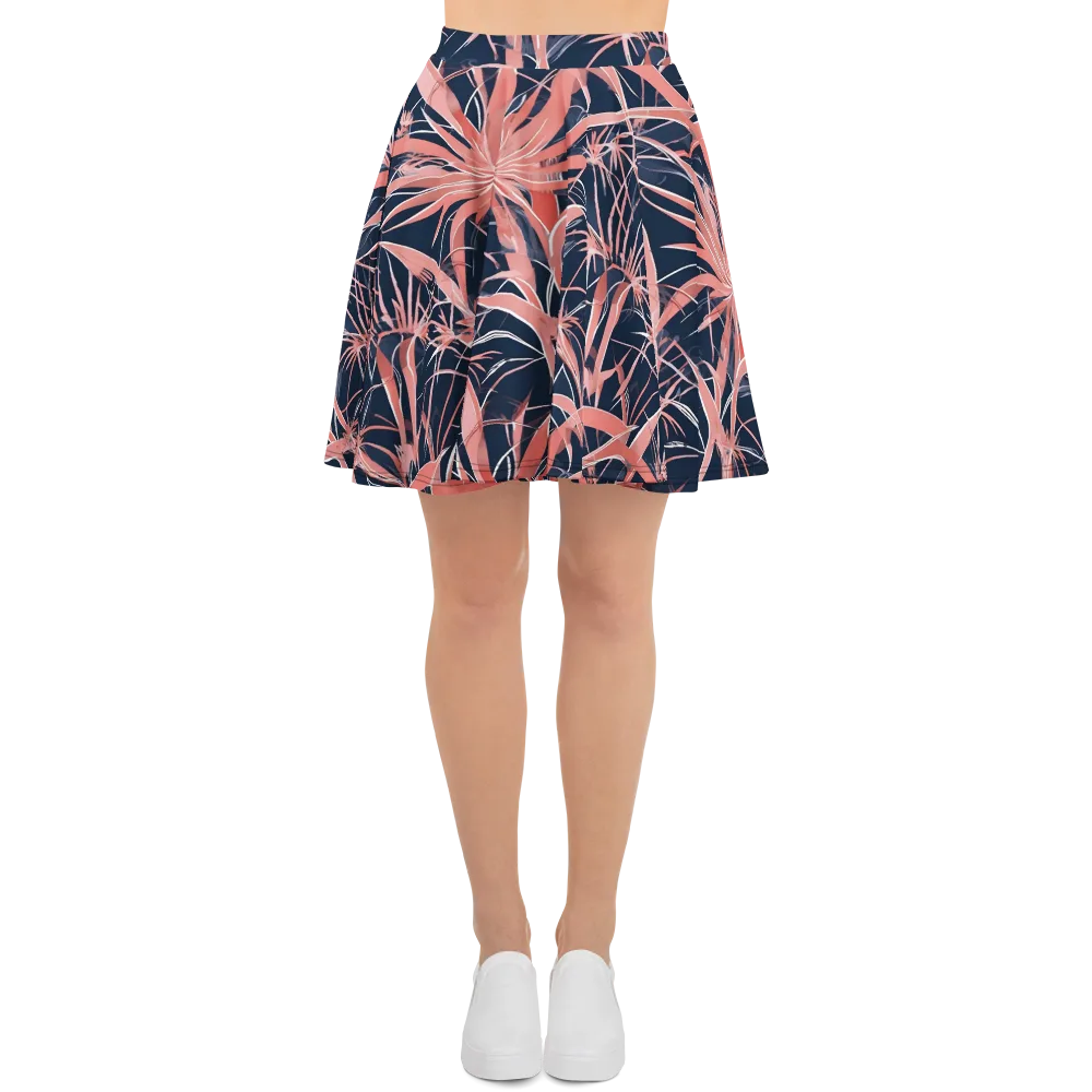 Coral Bloom Voltage on Skater Skirt — Front