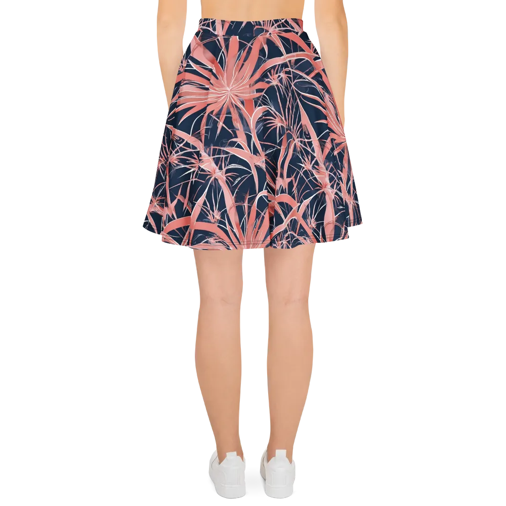 Coral Bloom Voltage on Skater Skirt — Back