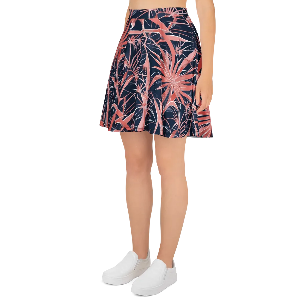 Coral Bloom Voltage on Skater Skirt — Left