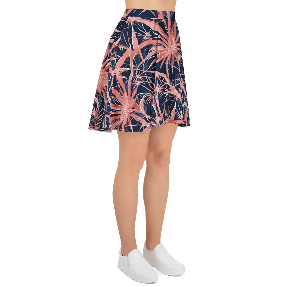 Coral Bloom Voltage on Skater Skirt — Right