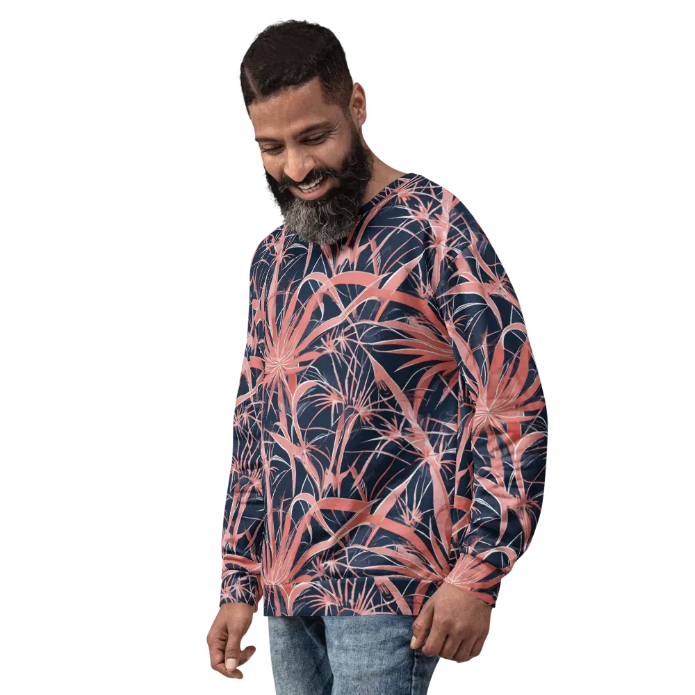 Coral Bloom Voltage on Sweatshirt — Left Front