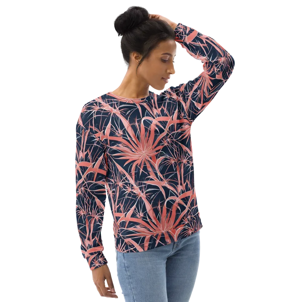 Coral Bloom Voltage on Sweatshirt — Right Front
