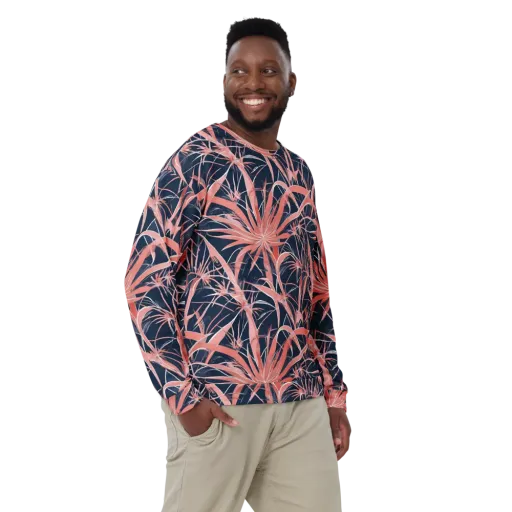Coral Bloom Voltage on a Sweatshirt