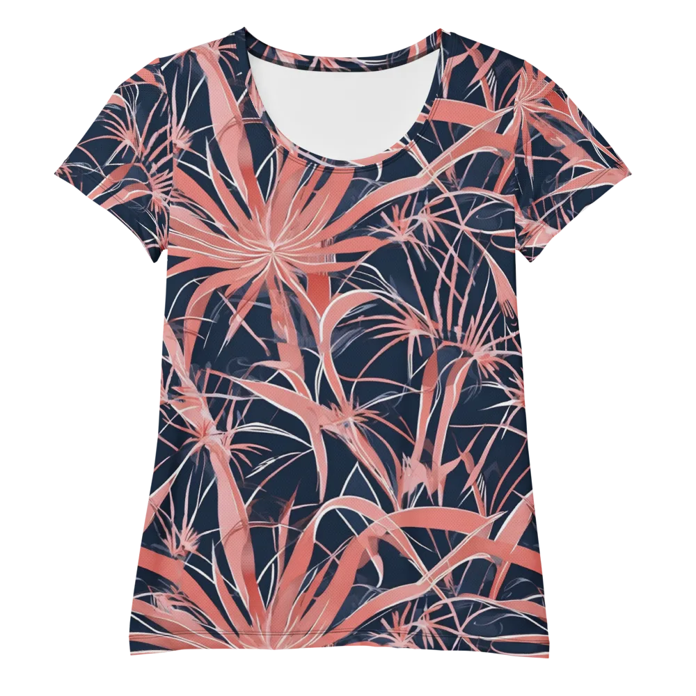 Coral Bloom Voltage on Women's Athletic T-Shirt — Front