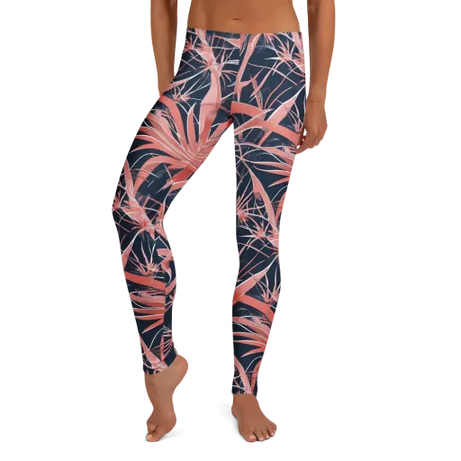 Coral Bloom Voltage on a Leggings