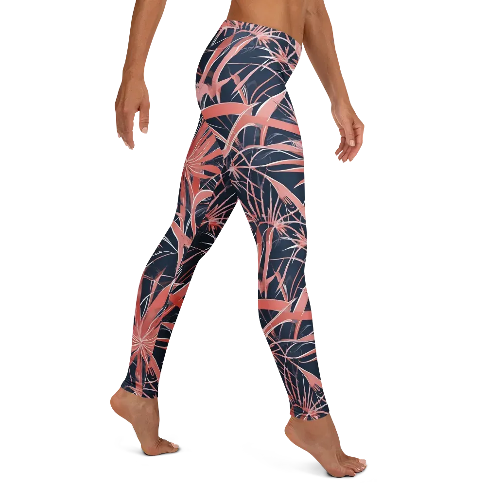 Coral Bloom Voltage on Leggings — Right