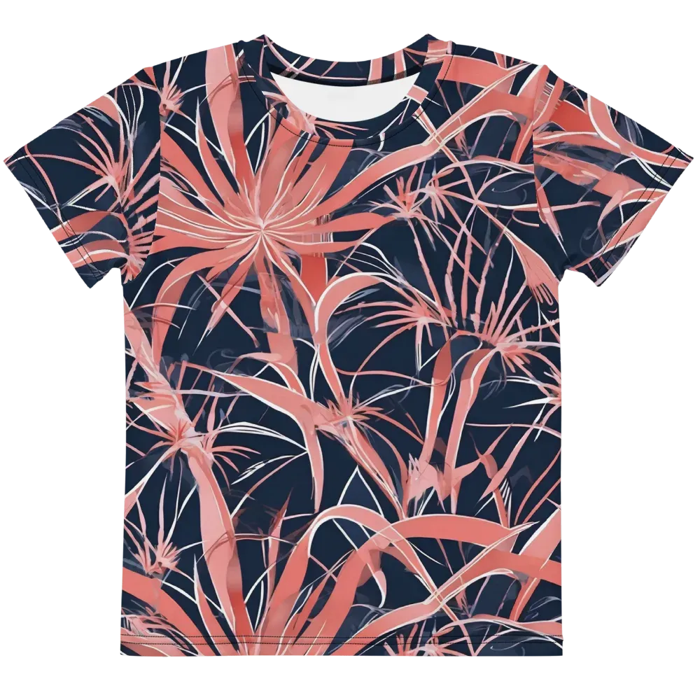 Coral Bloom Voltage on Kids Crew Neck T-Shirt — Front