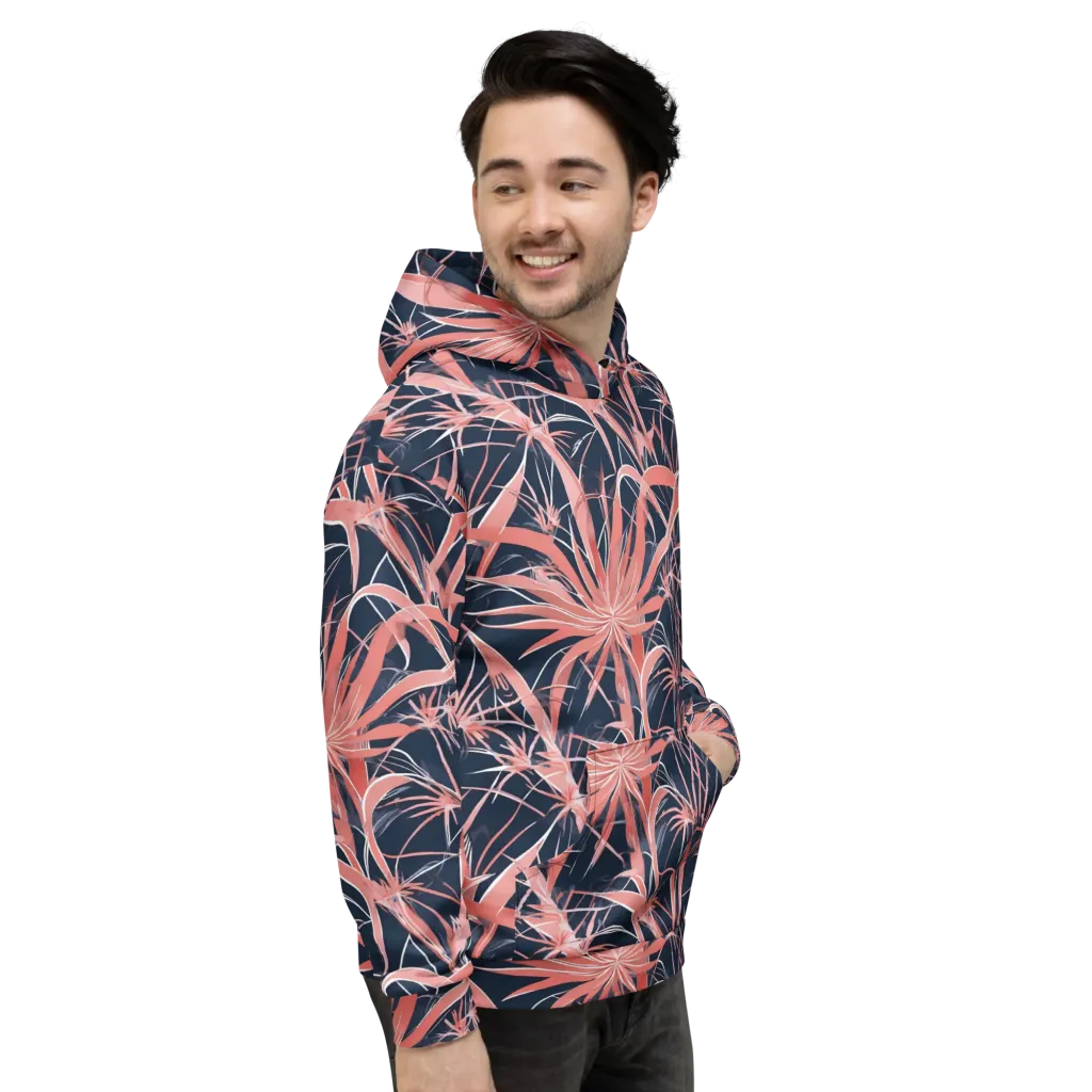 Coral Bloom Voltage on Hoodie — Right