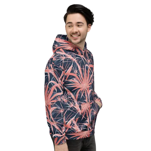 Coral Bloom Voltage on a Hoodie