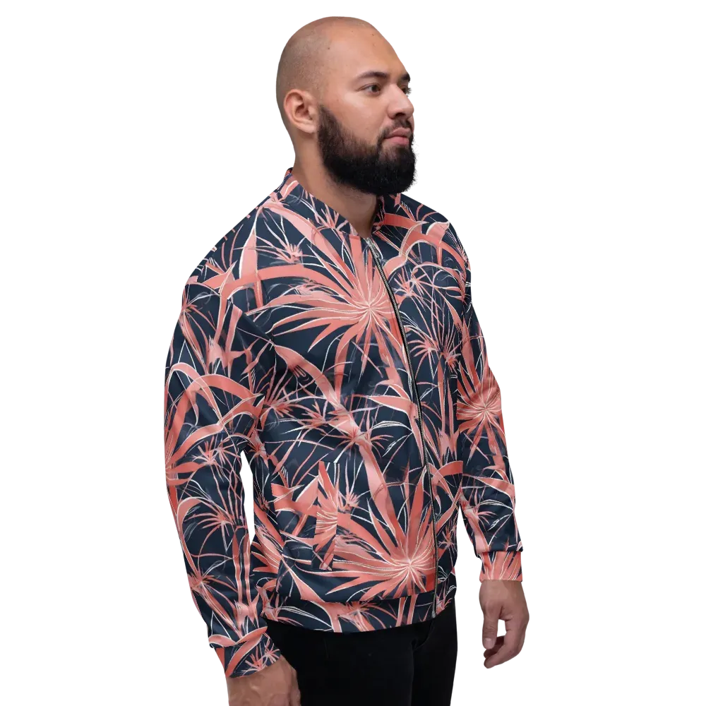 Coral Bloom Voltage on Bomber Jacket — Right