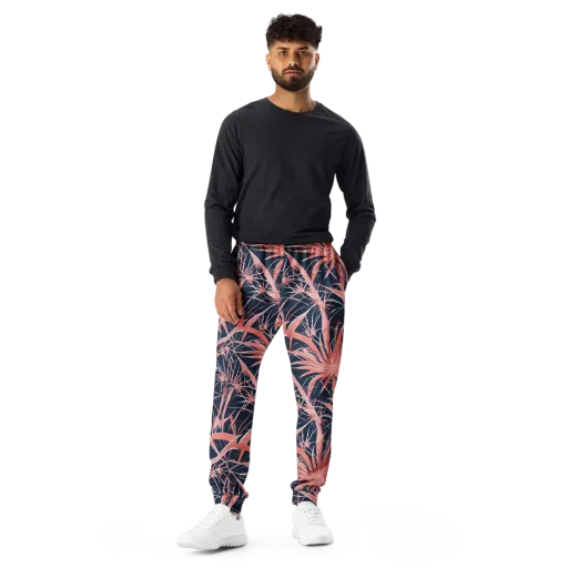 Coral Bloom Voltage on a Men's Joggers