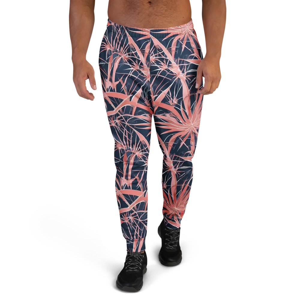 Coral Bloom Voltage on Men's Joggers — Front