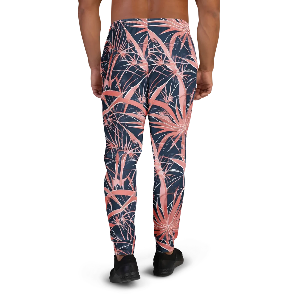 Coral Bloom Voltage on Men's Joggers — Back