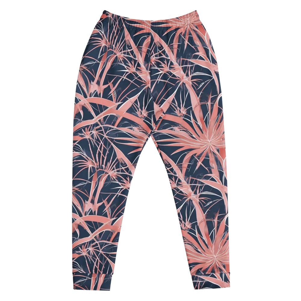 Coral Bloom Voltage on Men's Joggers — Front