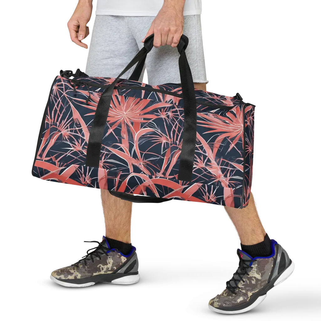 Coral Bloom Voltage on Duffle Bag — Front