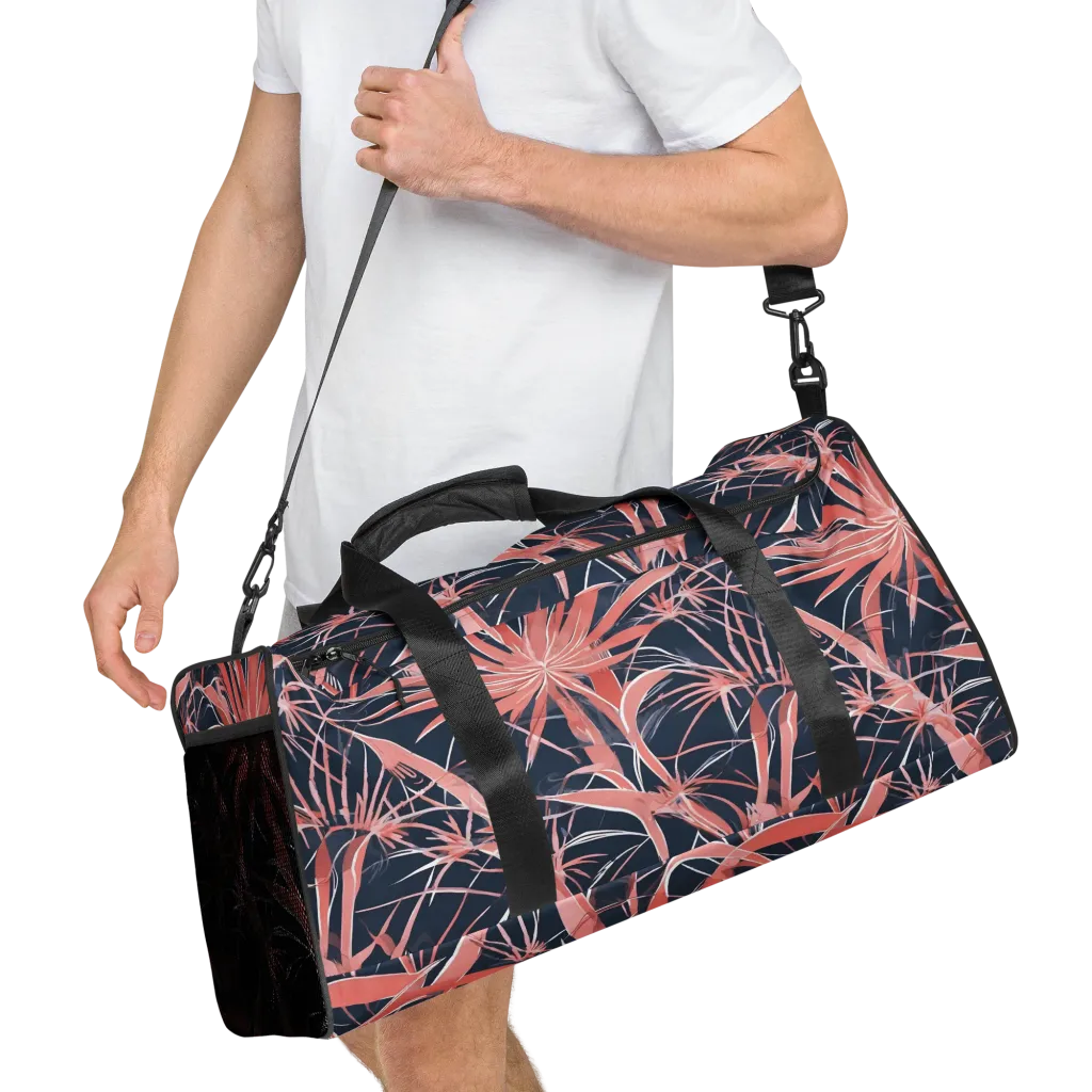 Coral Bloom Voltage on Duffle Bag — Right Front