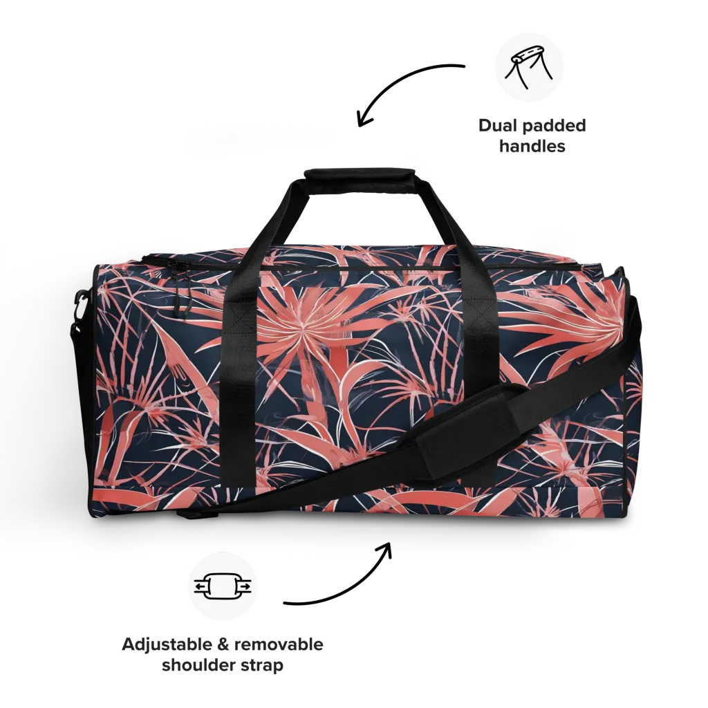 Coral Bloom Voltage on Duffle Bag — Front
