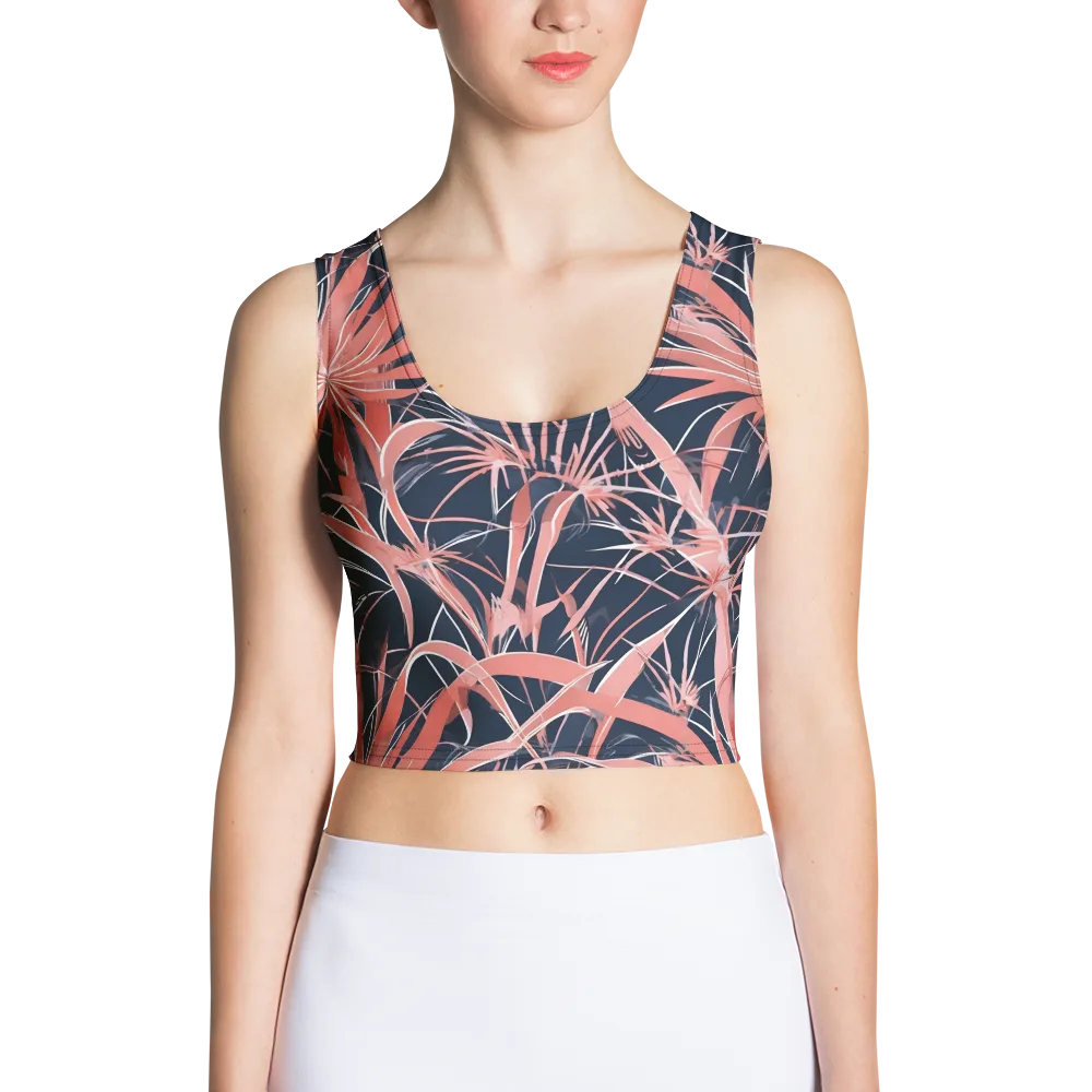 Coral Bloom Voltage on Crop Top — Front