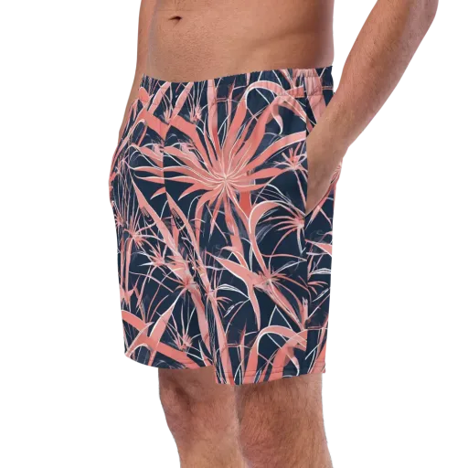 Coral Bloom Voltage on a Swim Trunks