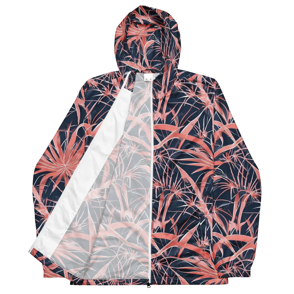 Coral Bloom Voltage on Men's Windbreaker — Front