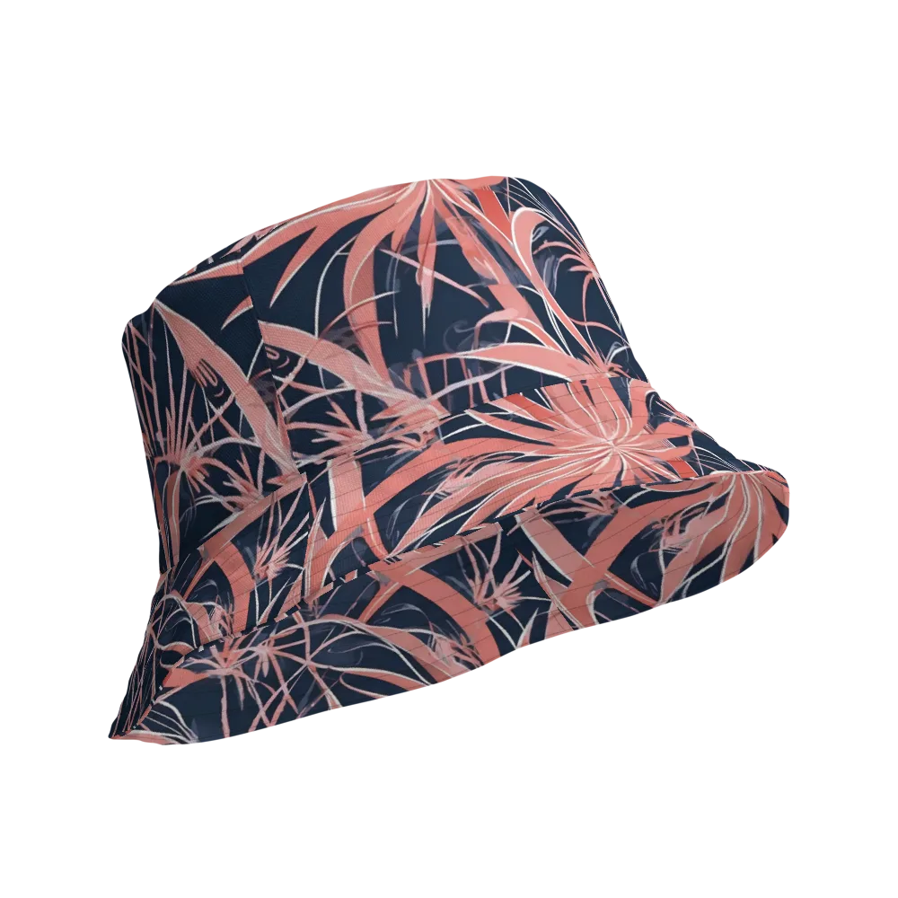 Coral Bloom Voltage on Reversible Bucket Hat — Product details Outside