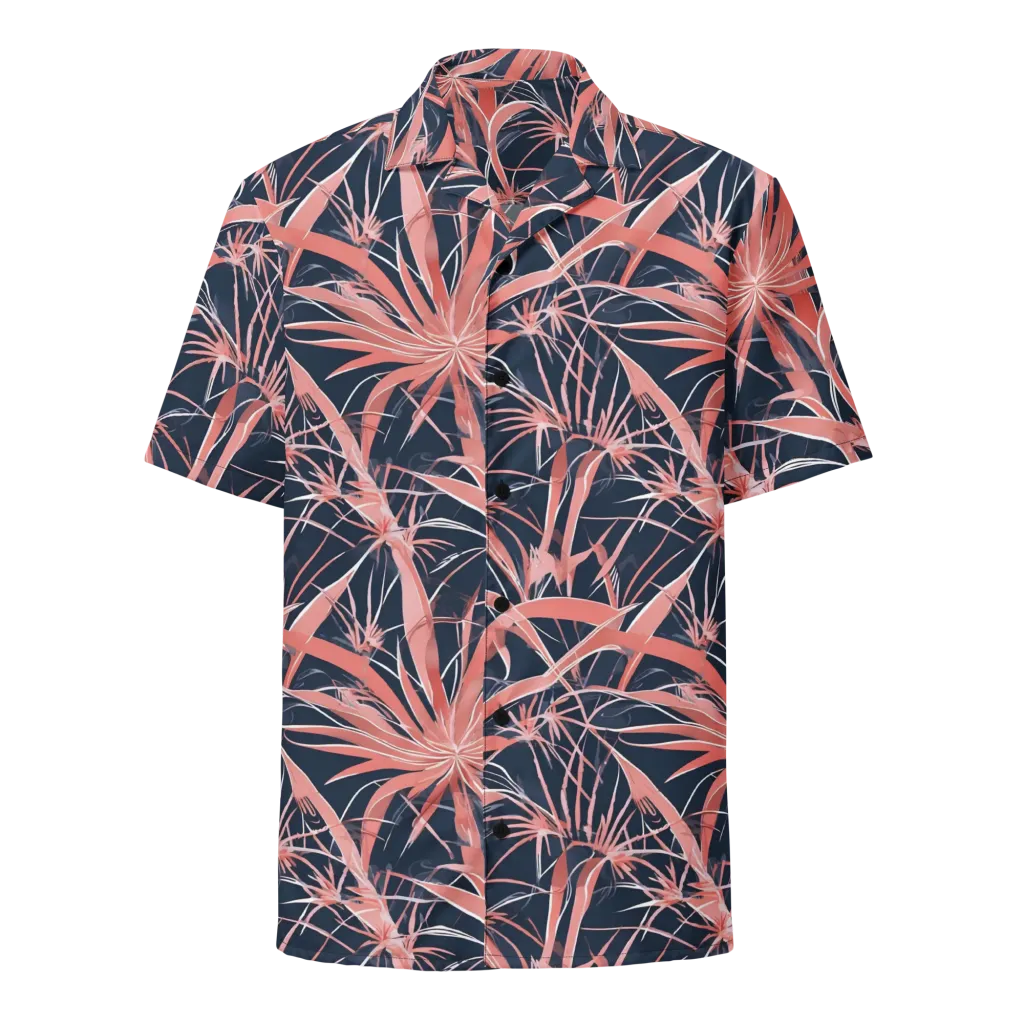 Coral Bloom Voltage on Button Shirt — Front