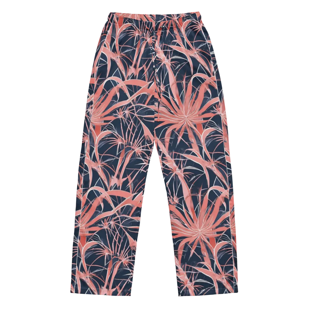Coral Bloom Voltage on Women's Pajama Pants — Front