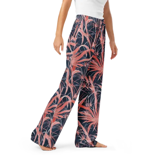 Coral Bloom Voltage on a Women's Pajama Pants