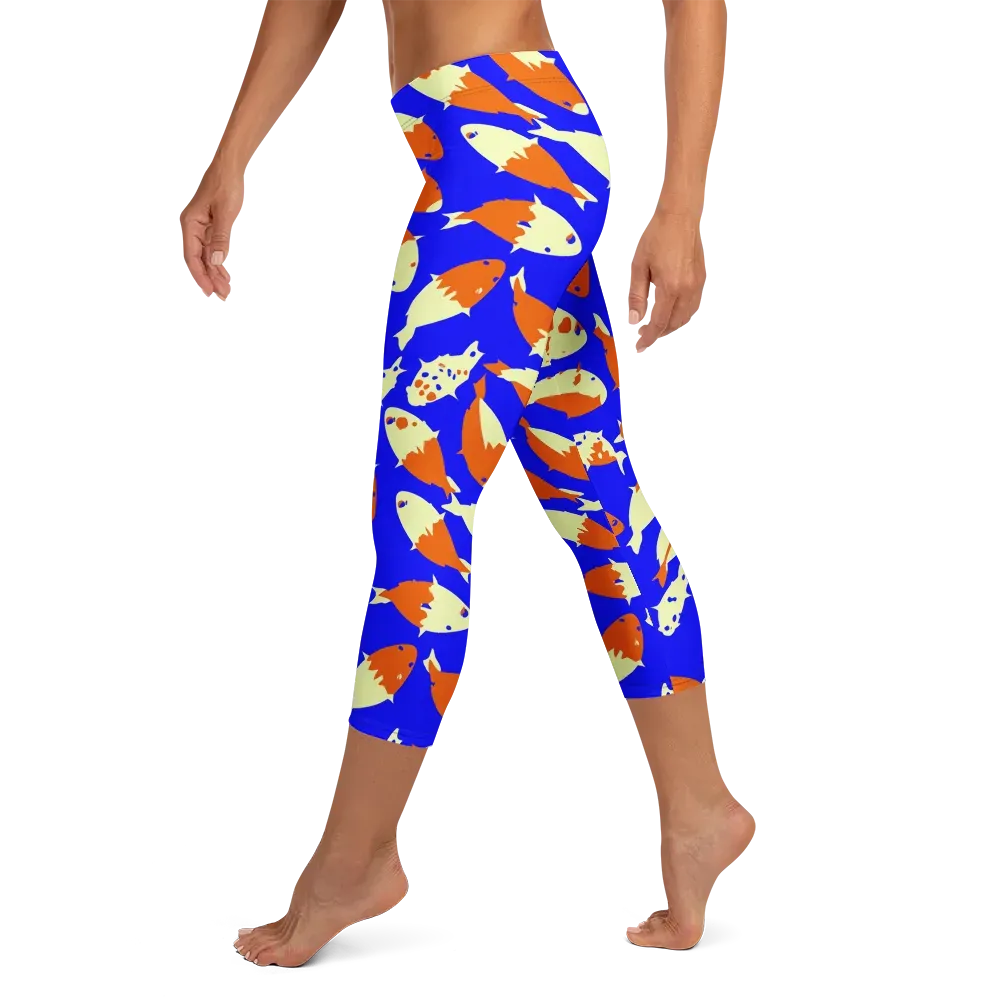 Koi Voltage on Capri Leggings — Left
