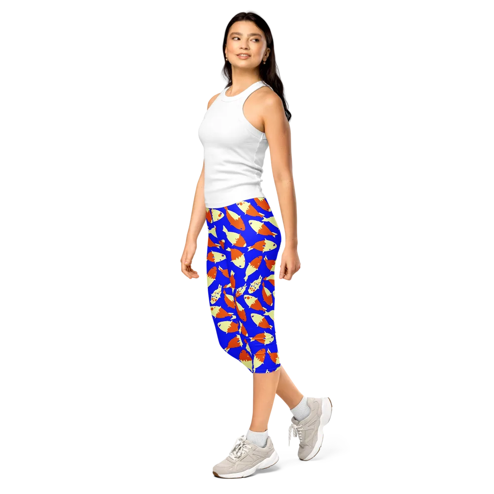 Koi Voltage on Capri Leggings — Left Front