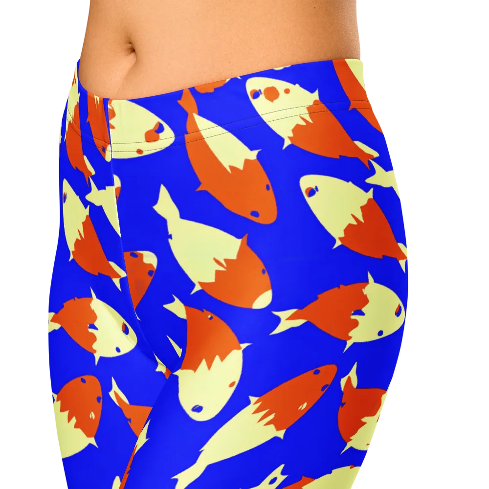 Koi Voltage on Capri Leggings — Zoomed-in