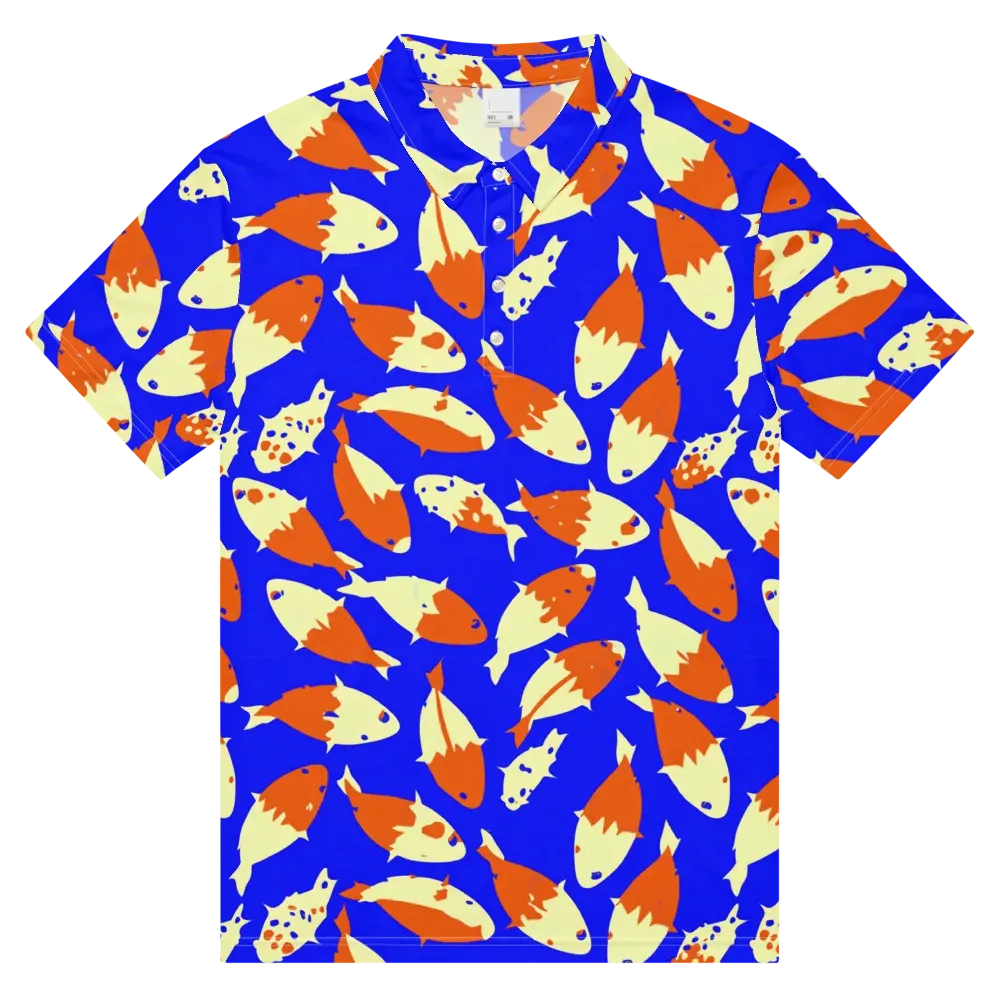 Koi Voltage on Men's Slim Fit Polo Shirt — Front