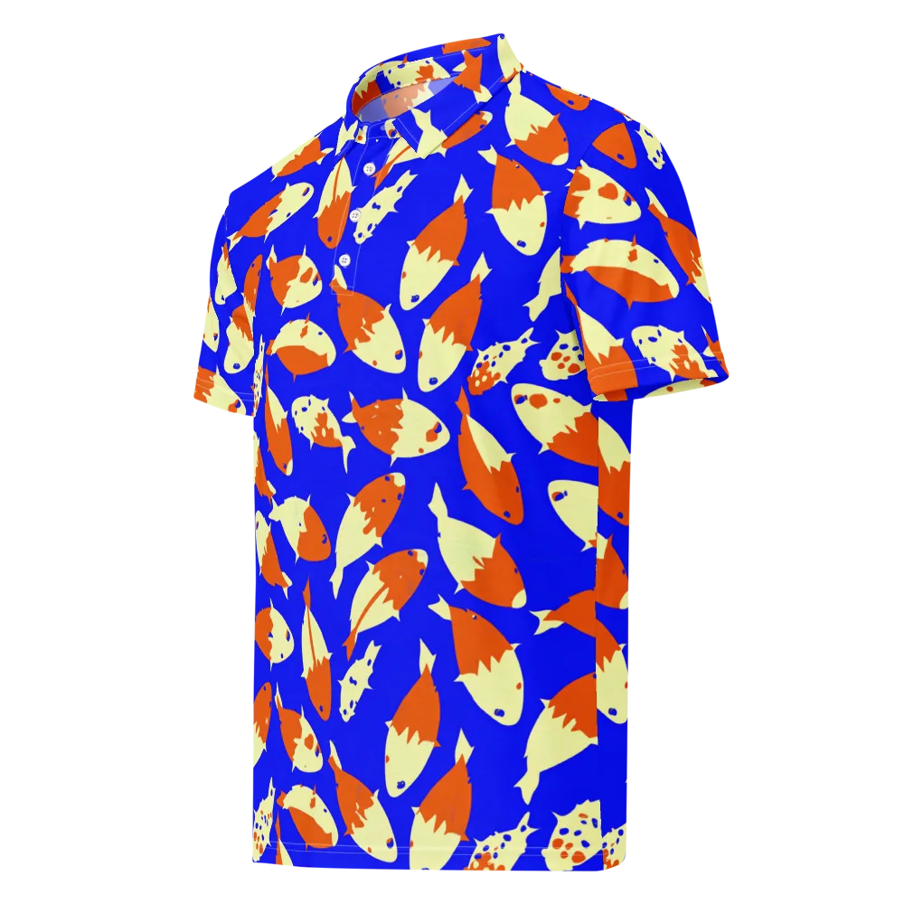 Koi Voltage on Men's Slim Fit Polo Shirt — Left Front