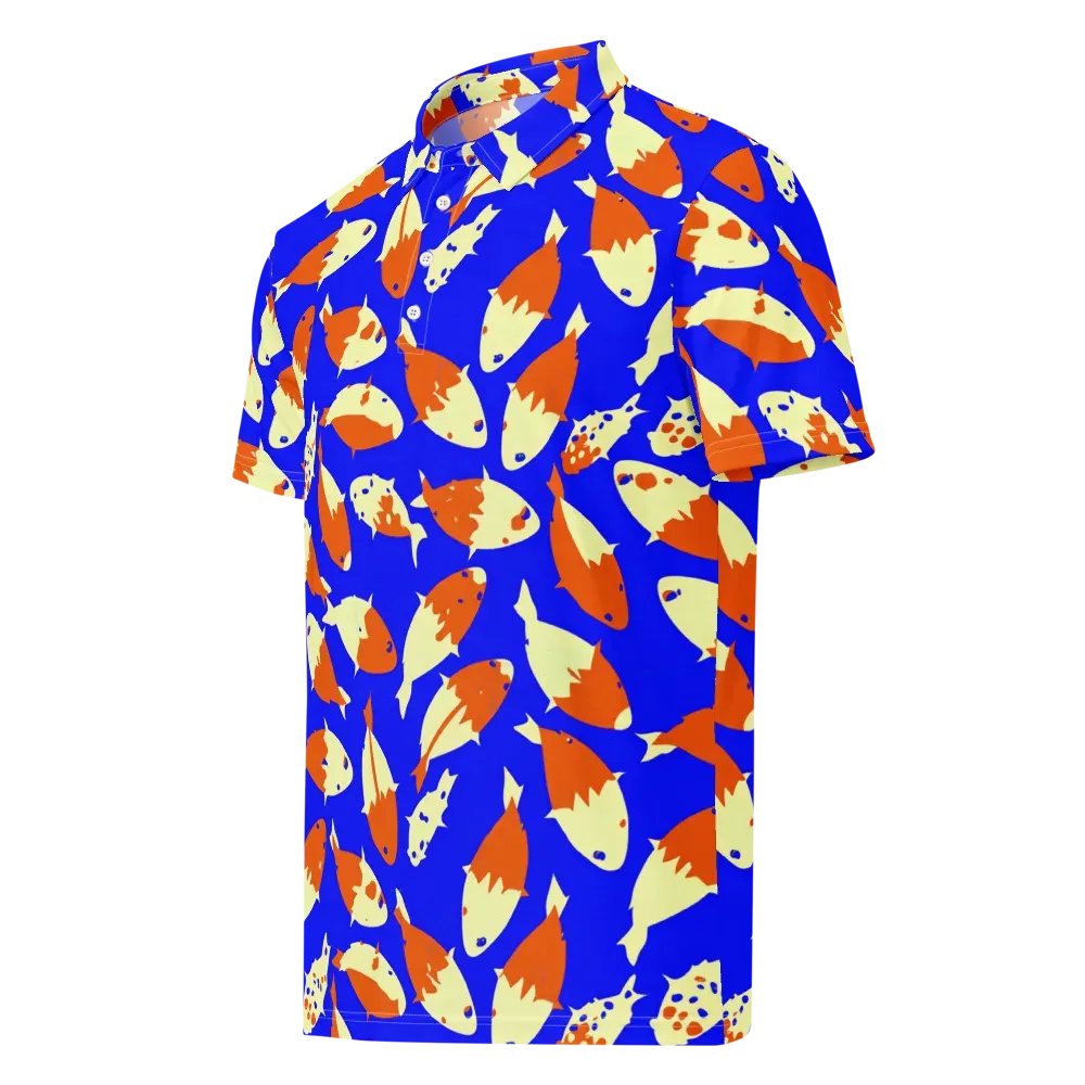 Koi Voltage on Men's Slim Fit Polo Shirt — Left Front