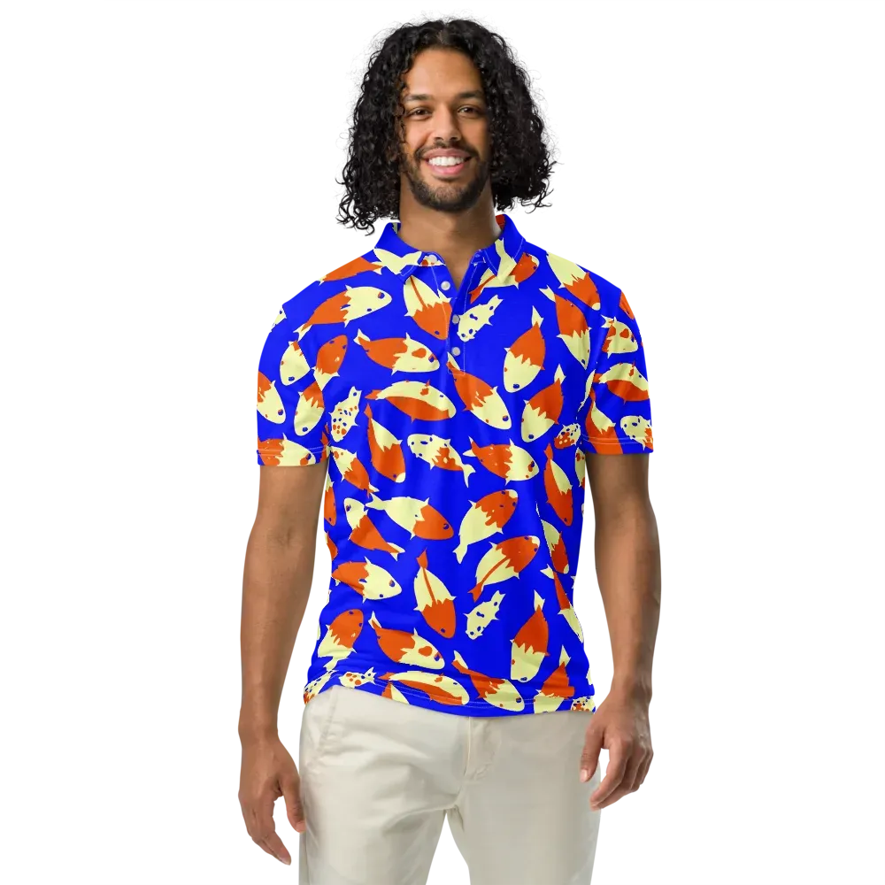 Koi Voltage on Men's Slim Fit Polo Shirt — Front