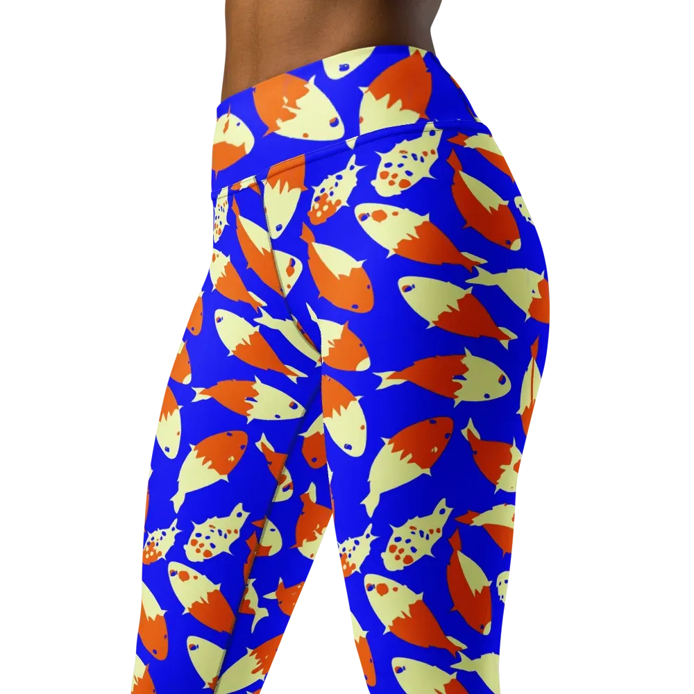 Koi Voltage on Yoga Leggings — Left Front