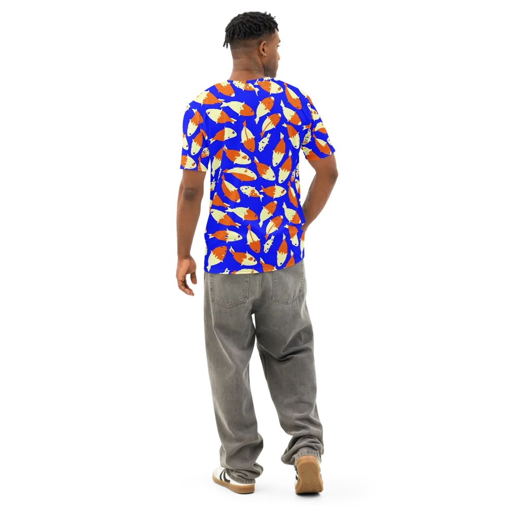 Koi Voltage on Men's Cotton Crew Neck T-Shirt — Back