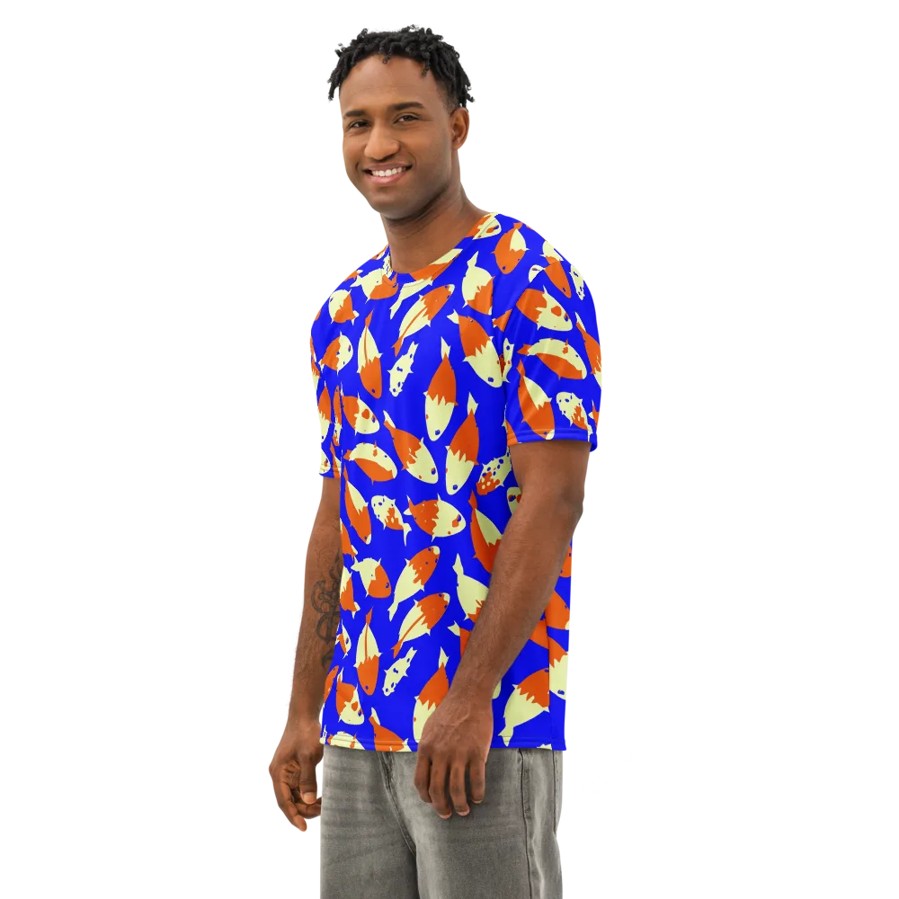 Koi Voltage on Men's Cotton Crew Neck T-Shirt — Left Front