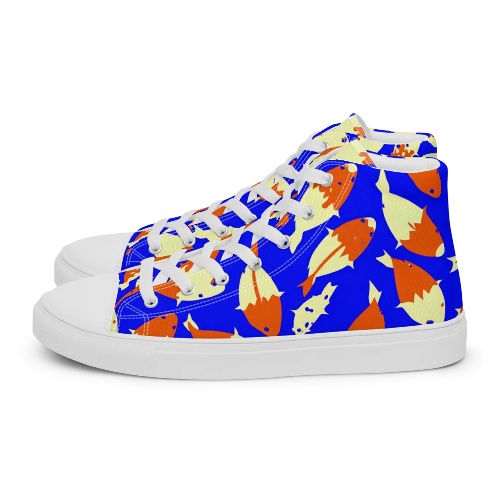 Koi Voltage on Men's High Top Canvas Shoes — Left